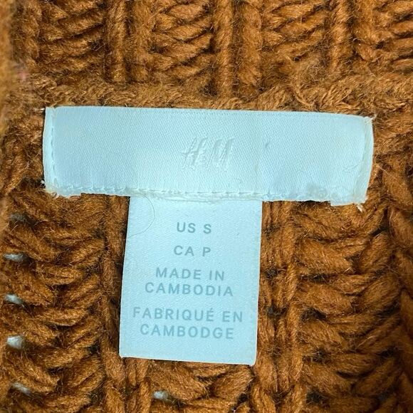 H&M | Burnt Orange Cropped Mock Neck Knit Sweater Size Small - Picture 9 of 10